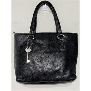 Fossil Black Pebbled Leather Handbag Small Purse Retro ( No Crossbody Strap )